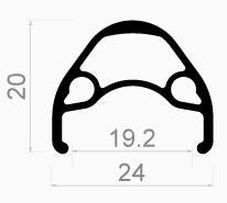 Diosca Rodi Rim FW 28 29 622 x 19C alúmanam 32 poill 14G dubh