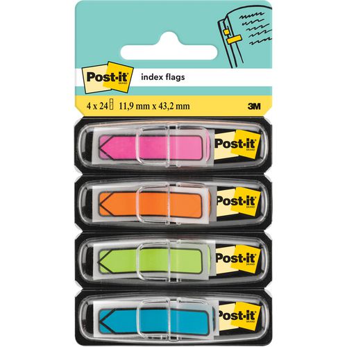 Arrow index Post-it 684-ARR4 12mm assorted neon writable removable 96 sheets