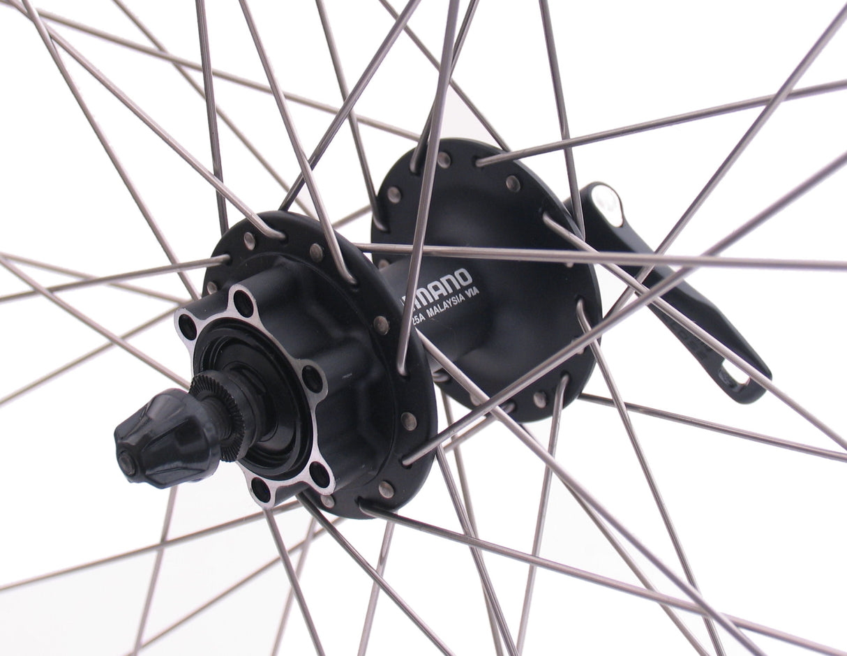 Shimano Front wheel 28 29 622x19C Andra 30 rim with FH-M525 hub for 6-bolt brake disc black