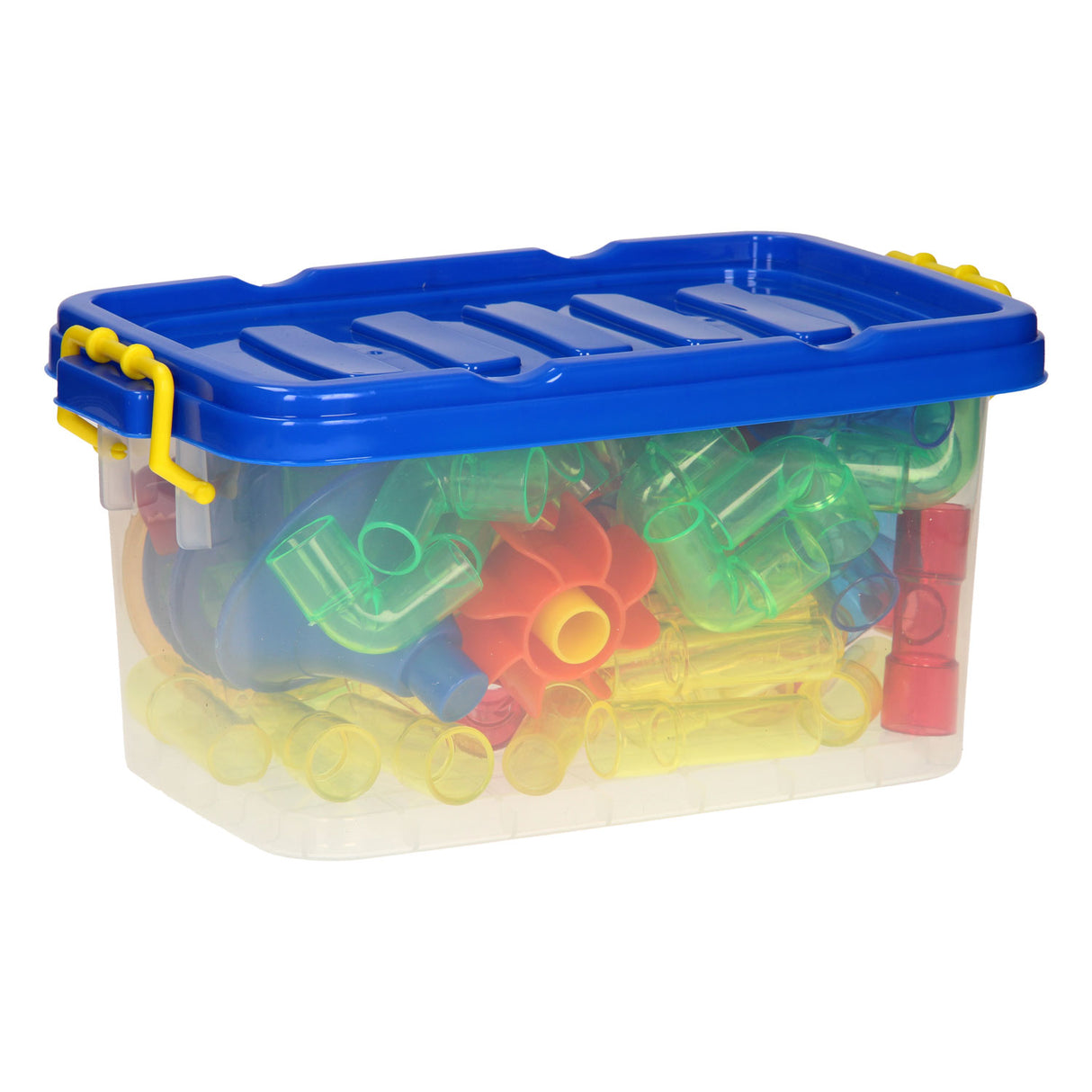 Construction shapes pipes waterway in storage box, 72 pcs.