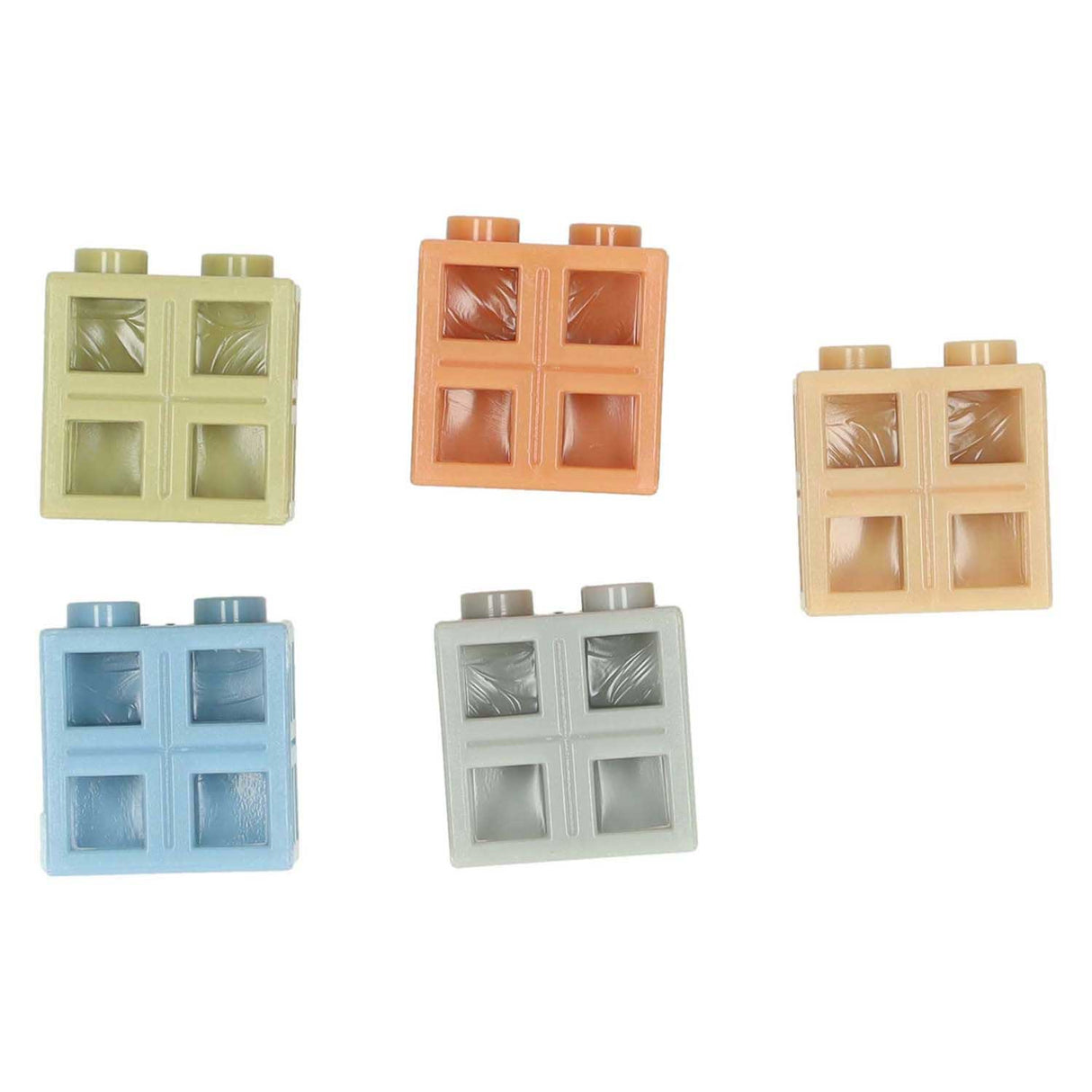 Connectable grid blocks natural colors - 300 pcs.