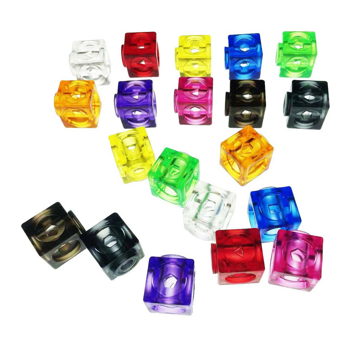 Transparent connector blocks - 75 pcs. in storage box