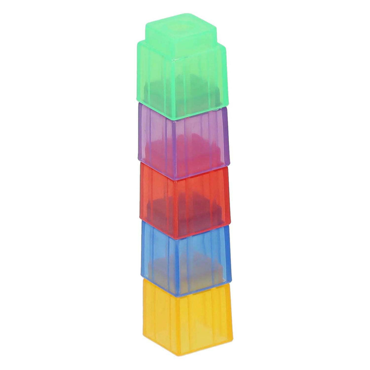 Transparent colored counting blocks - 90 pcs.