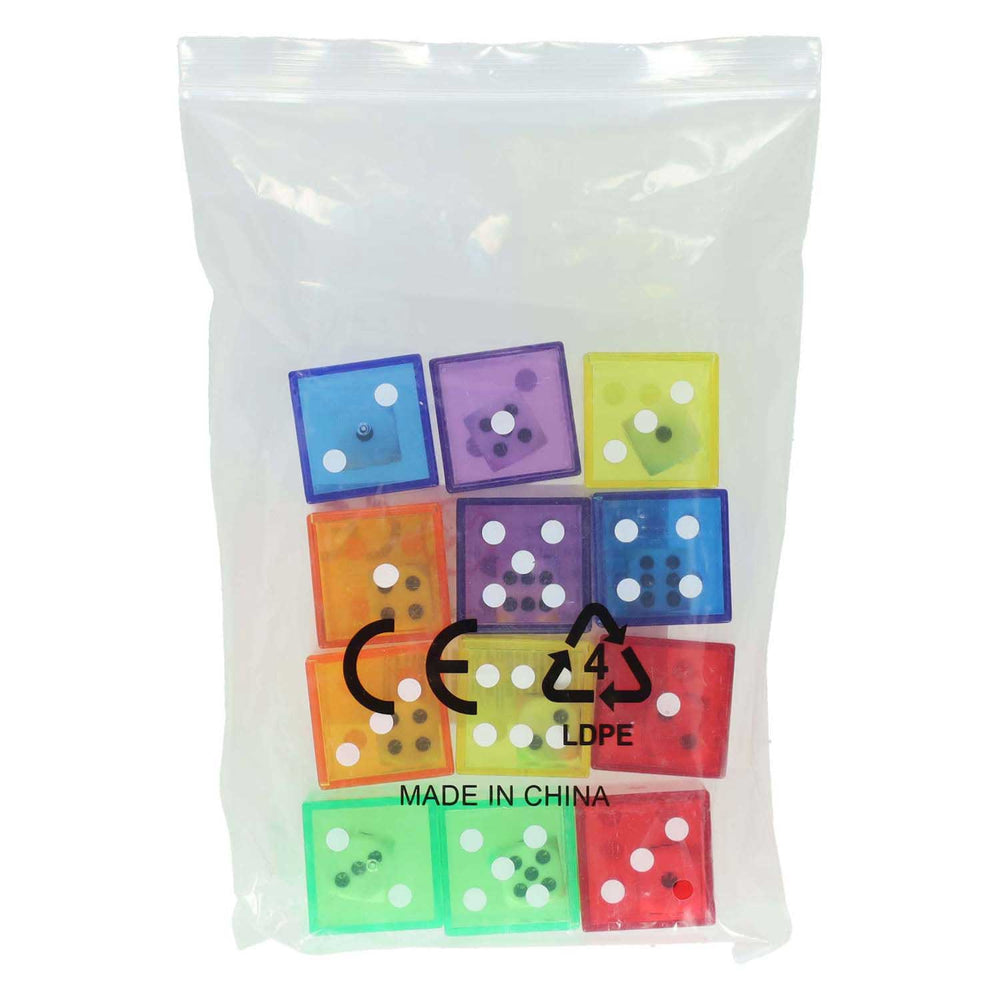 Colored transparent dice - 6 pcs.