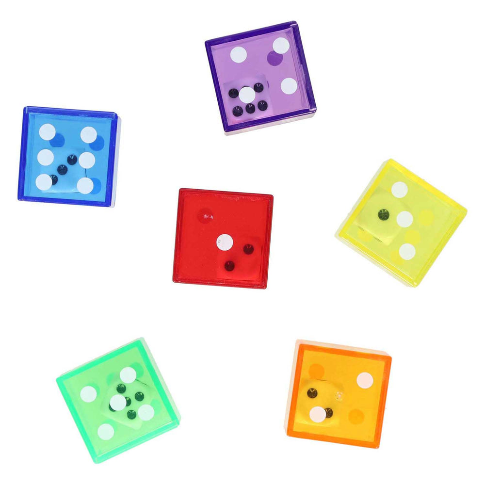 Colored transparent dice - 6 pcs.