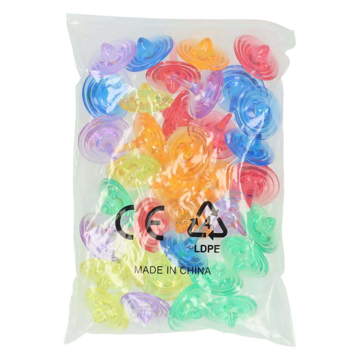 Colored transparent spinning tops - 26 pcs.