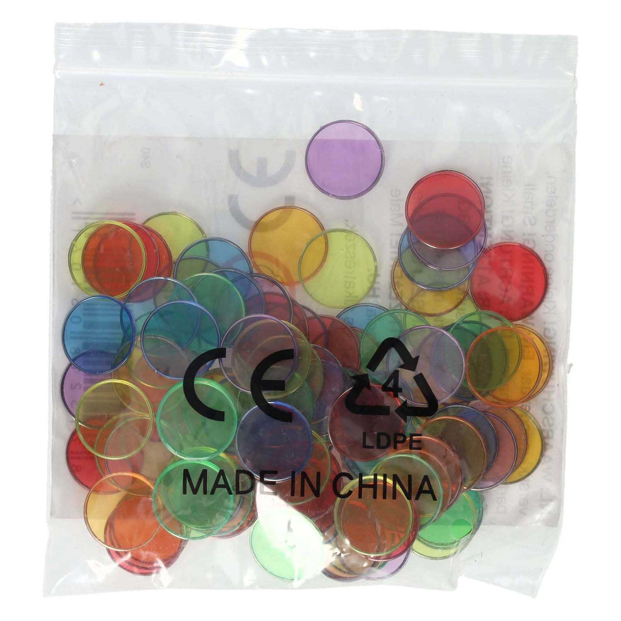 Colored transparent chips - 100 pcs.