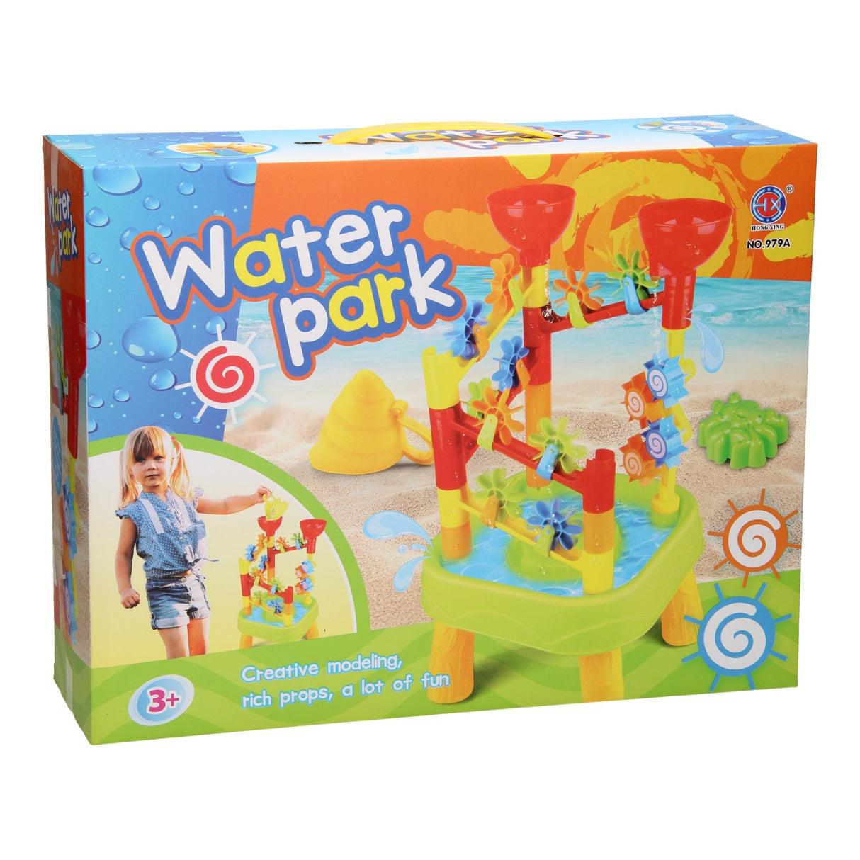 Water play course with watermills