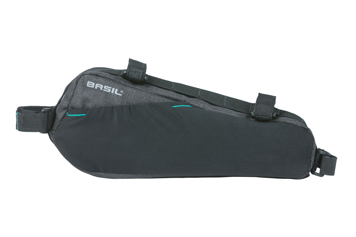 Basil Discovery 365D Frametas M - Sporty Compact Bicycle Bag za moško damo kolo - 1,8 l - črno melee