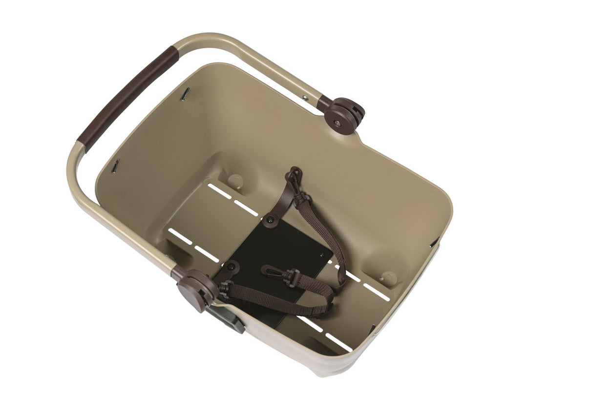 Basil Buddy KF - dog bicycle basket - front - biscotti brown