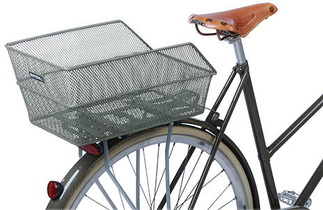 Bazsalikom cento virág - kerékpárkosár - hátul - Olívazöld