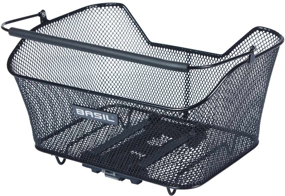 Basil Basina de canasta de bicicleta M con mik fijando 14 litros 25 x 33 x 17 cm - negro