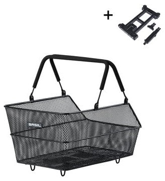 Basil bicycle basket cento s with MIK attachment 7 liters 31 x 21 x 11 cm - black