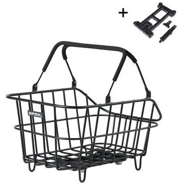 Basilcykelkorg cento alu med Mik som fixar 14 liter 39 x 24 x 15 - svart