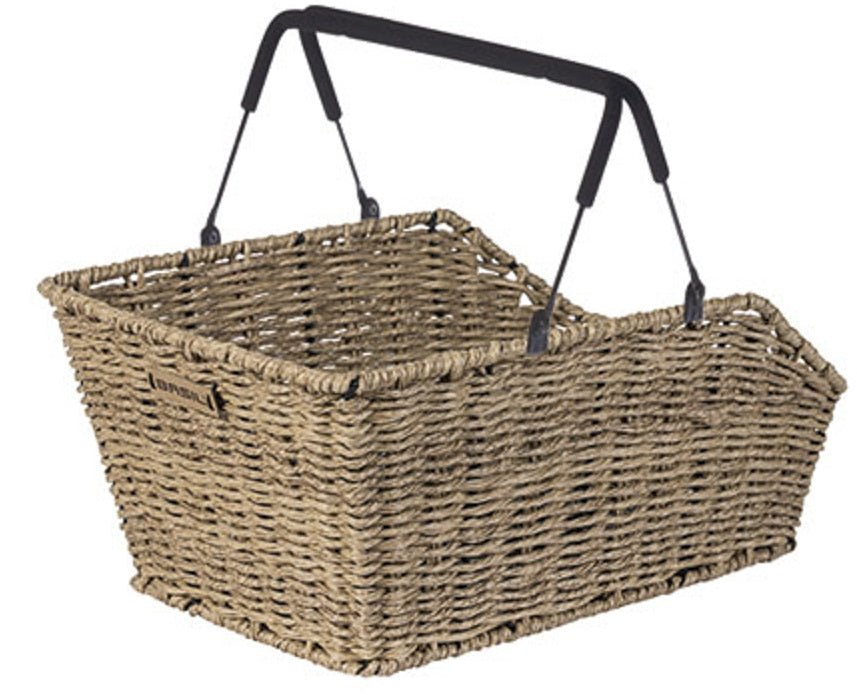Basil Bicicleta Cesta CentO Rattan Look Multi System 40 x 25 x 12 cm - pasto marino
