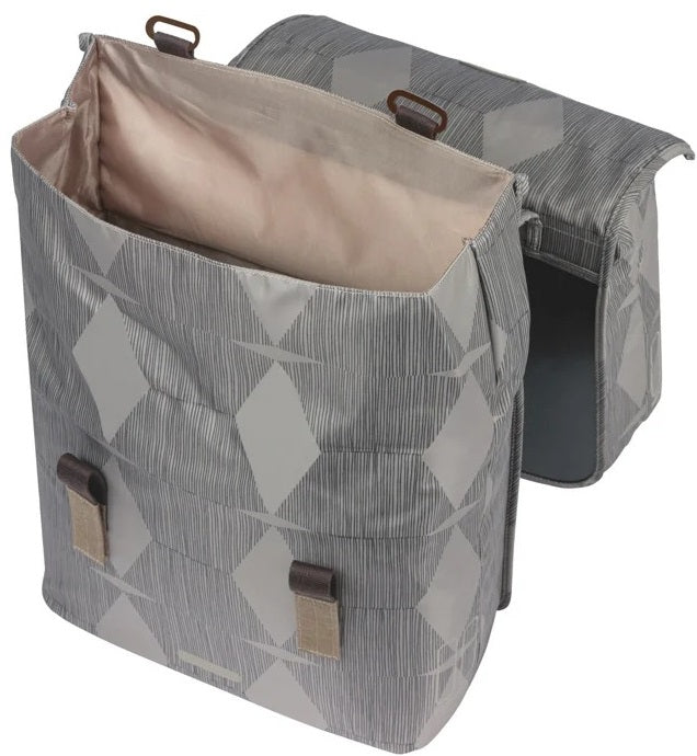 Basil Doble Bolsa de bicicleta Elegancia Mik 40 - 49 litros - Chateau Taupe