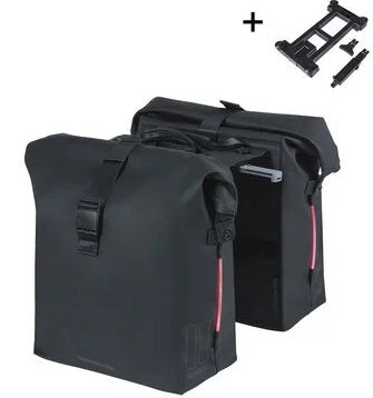 Basil double pannier soho nordlicht mik 41 liter - black