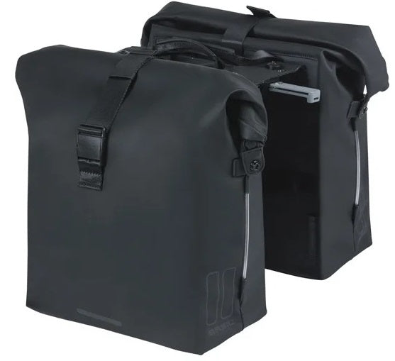 Basil dobbel sykkelveske soho nordlicht mik 41 liter - svart
