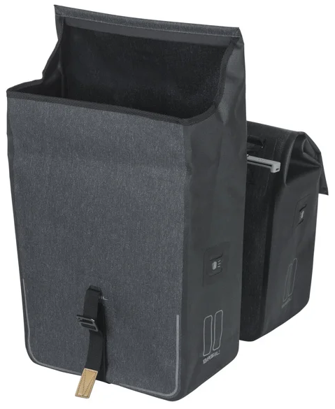 Basil dobbel sykkelveske urban dry mik 50 liter - kull