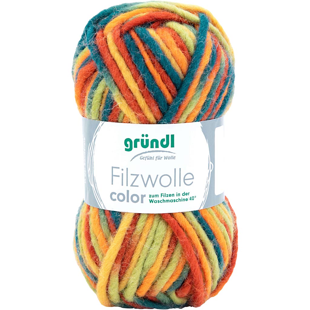 Wool yarn, multicolour, 50 gr 1 ball