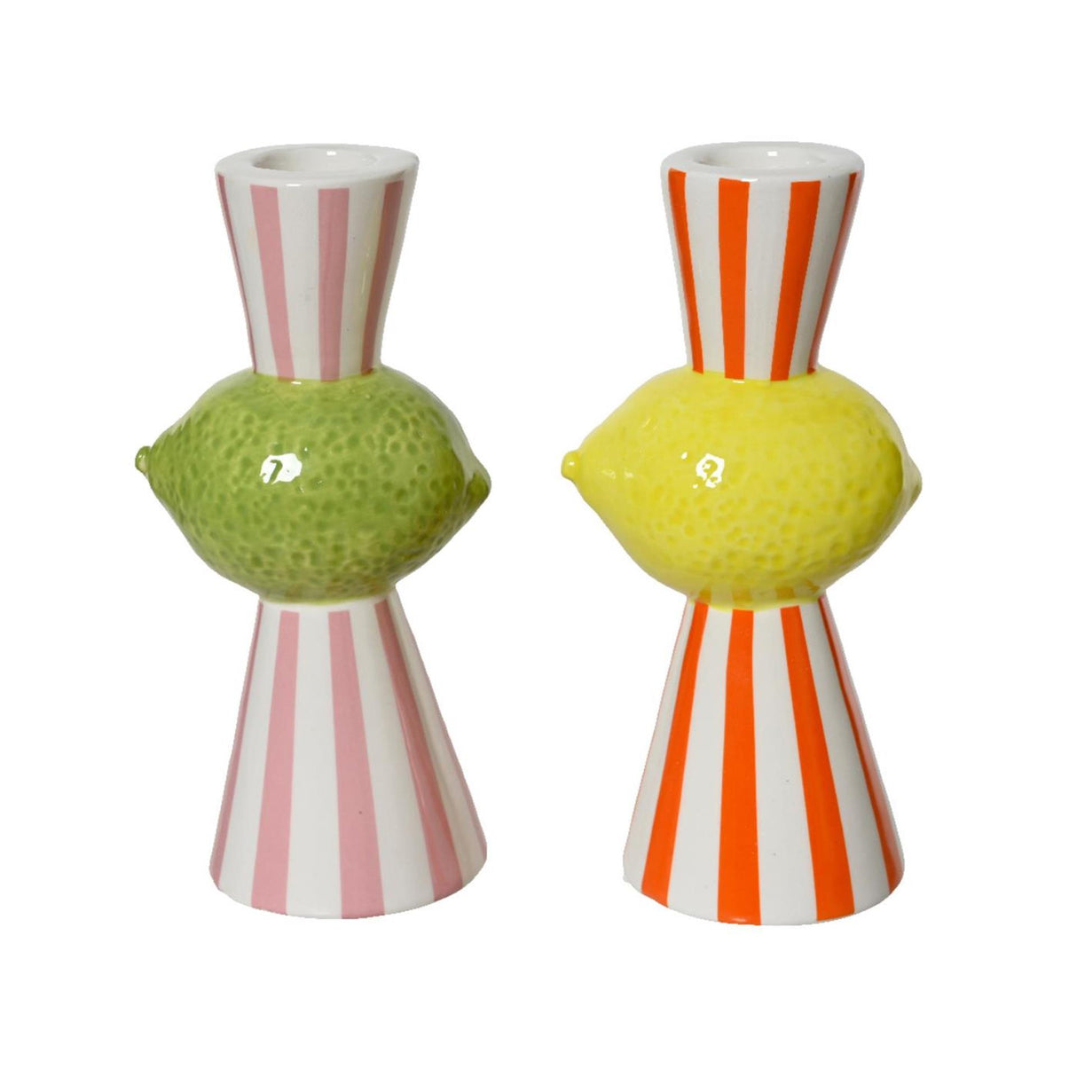Decoris kandelaar fruit-streep h14.2cm