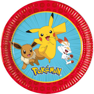 Pokemon papirplater 20 cm | 2 stk