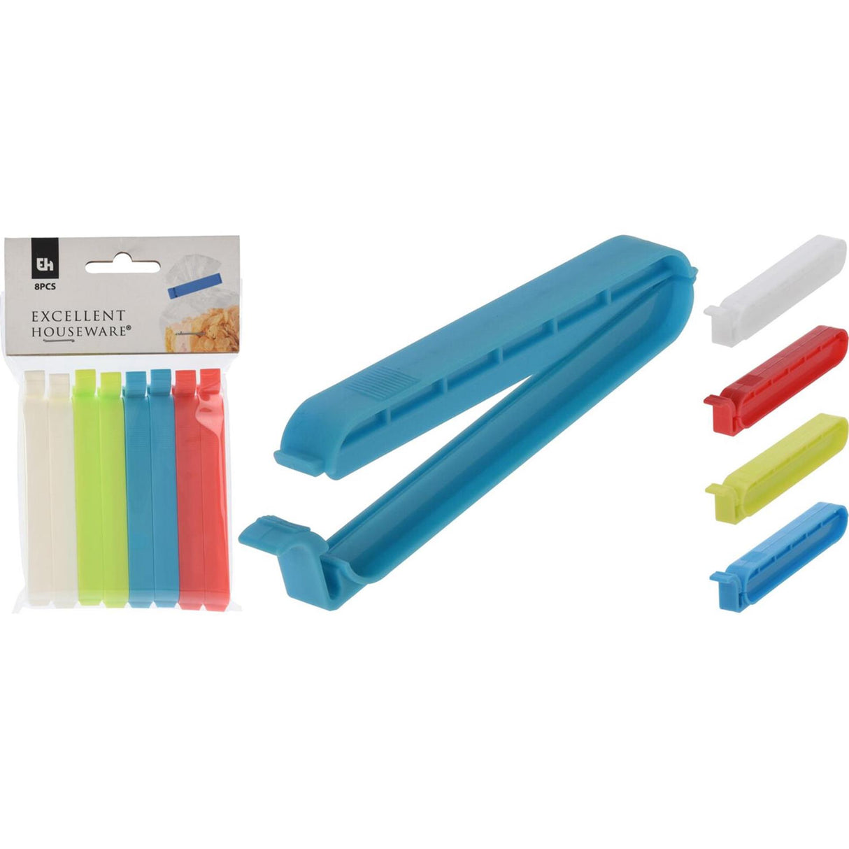 Excellent houseware zakklemmen 8-delig 10cm