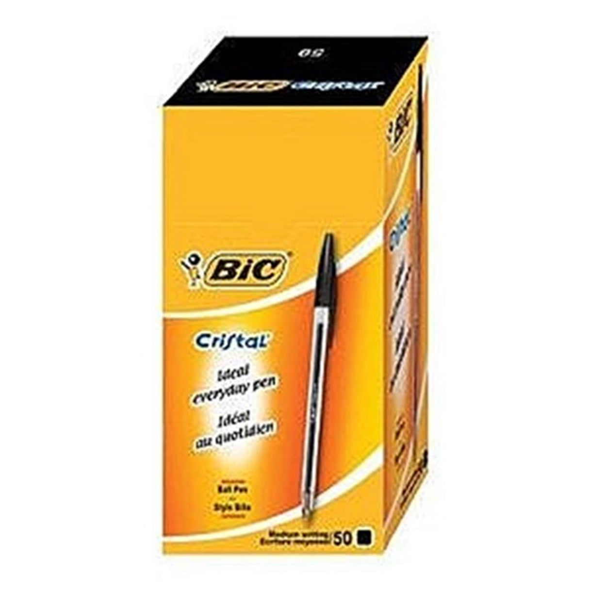 Scatola Bic 50 penne cristal nero