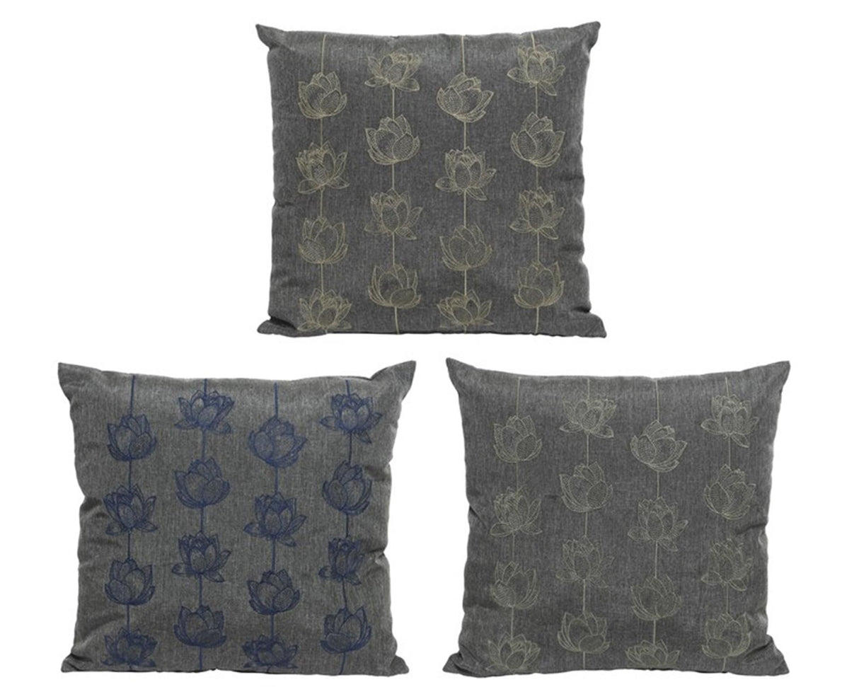 Venkovní polštář Decoris šedá květina 45x45 assort