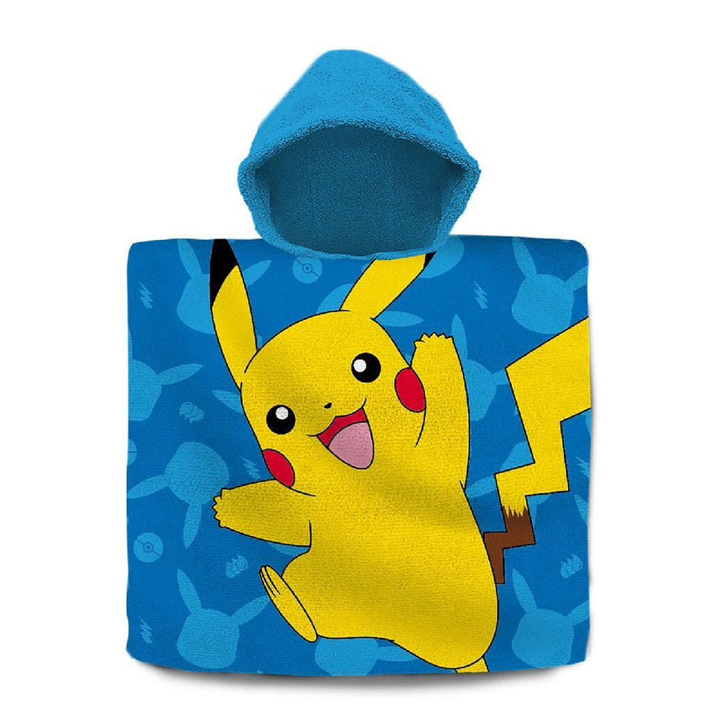 Poncho de bain Pokemon 60x120 cm bleu jaune