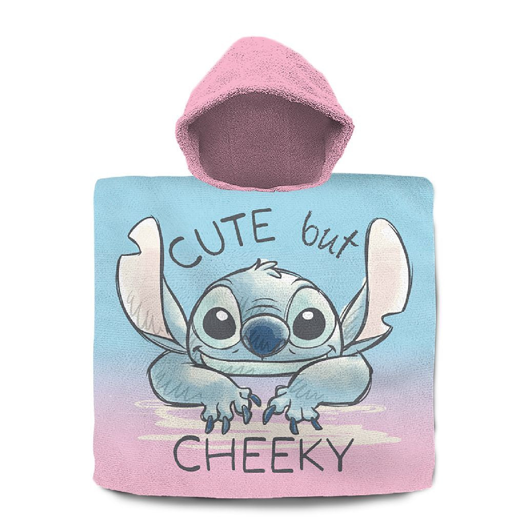 Disney stitch bath poncho 60x120 cm pink blue