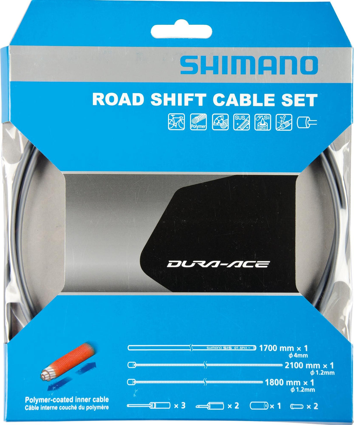 Shimano derailleur cable set dura ace bc-9000 shim.derail.cab.set da bc9000 polymer gr.