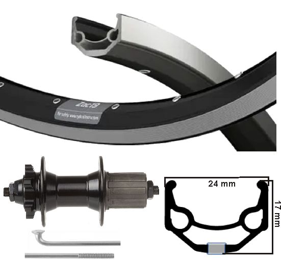 KGS zadnje kolo 28 palcev (622) ZAC19 ZW ZILV. Disk 8-10 SP 6 Izpadi vijakov