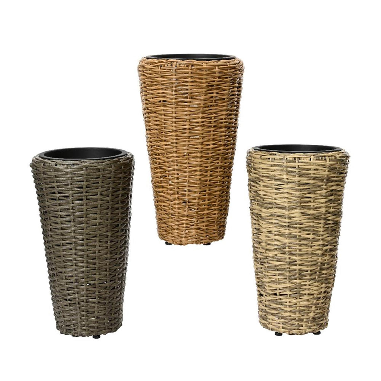 Decoris bloempot rotan h50cm 3 assorti