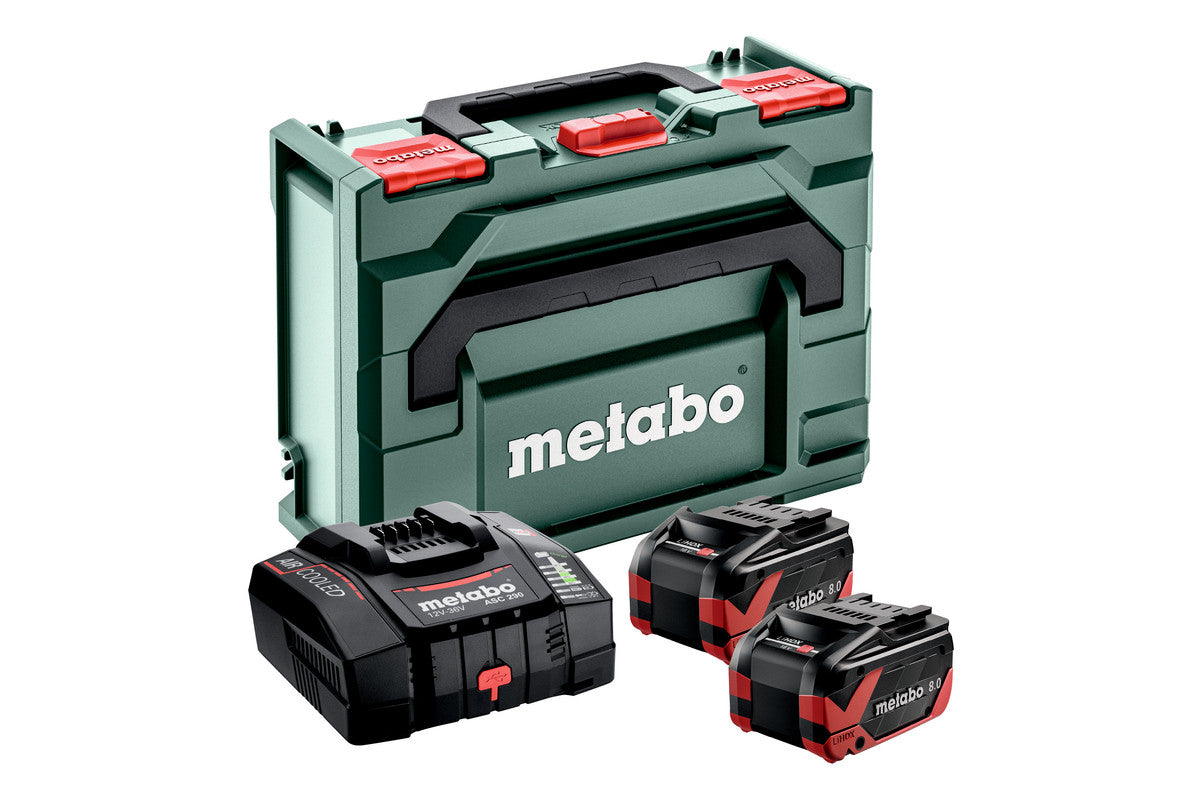Metabo basis-set 2 x lihdx 18v 8.0 ah | met asc 290 supersnellader - 685305000