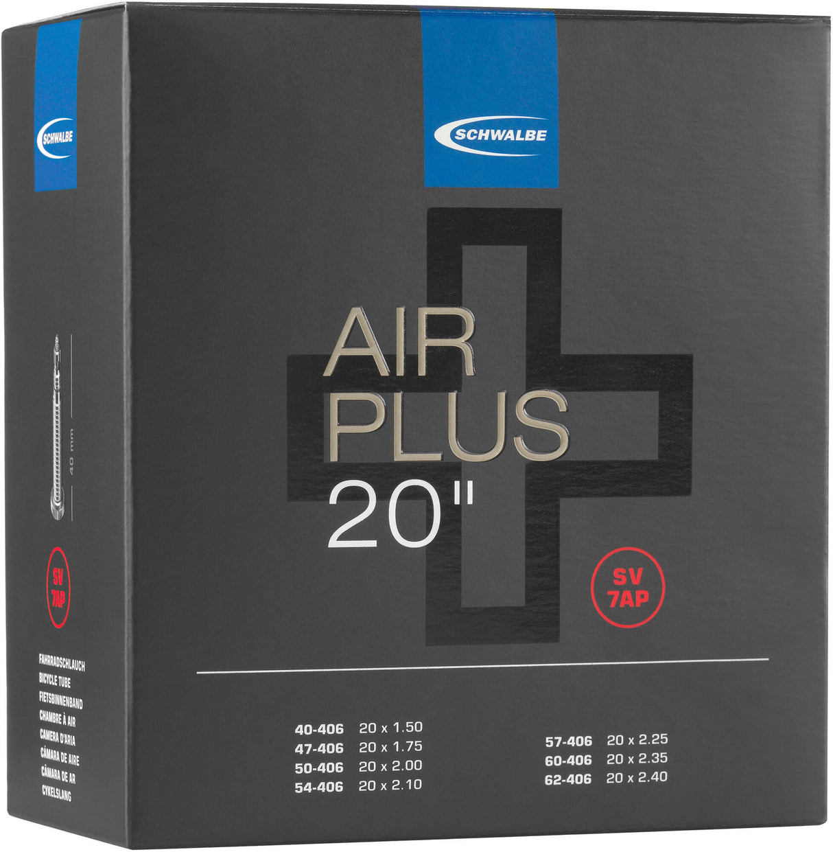 Schwalbe Inner Tube 7AP 20 x 1.50 2.40(40 62-406) FV 40 mm