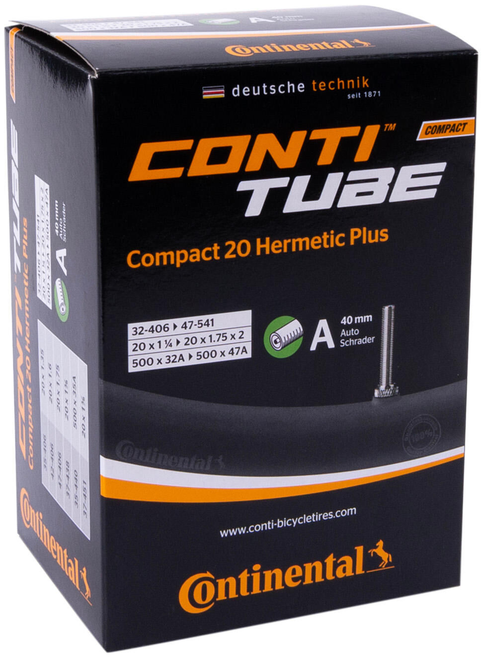 Continental binnenband compact 20 hermetic plus , zwaar tube conti compact 20 herm.plus av 40mm