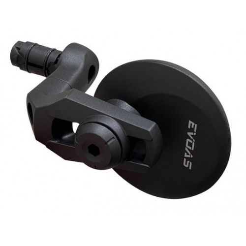 Evoas mirror luxury black round plug-in adjustable