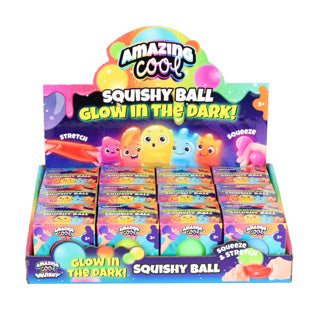Amazing cool squishy bal glow in the dark assorti kleuren | 48 stuks