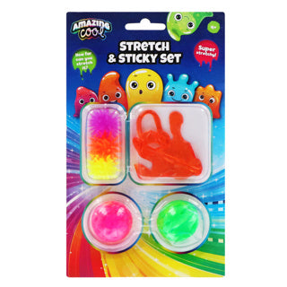 Amazing cool sticky hand stick ball 2 pieces and 3 window runners sticky small assorted
