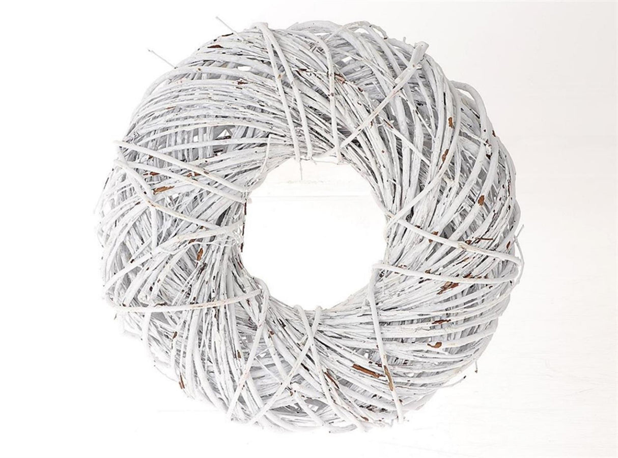 Hbx natural living krans twister dia 35cm white wash