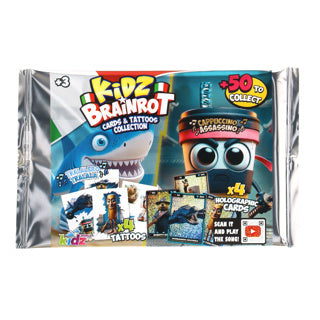 Kidz brainrot holographic cards + tattoos