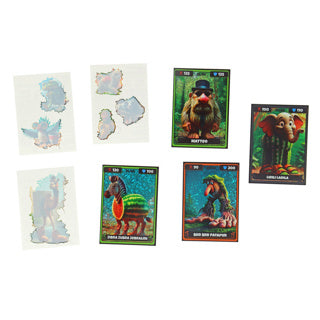 Kidz brainrot holographic cards + tattoos