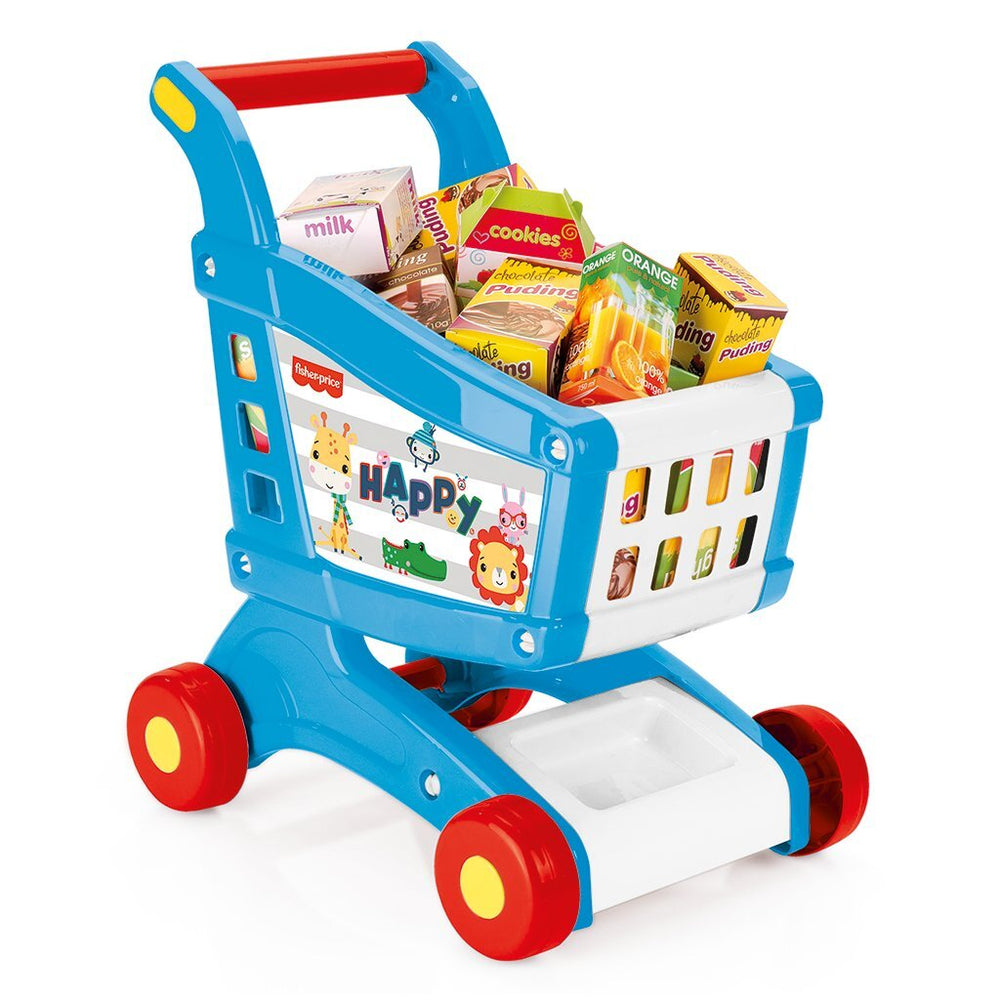 Dolu Fisher Price Shopping Cart + Tilbehør Hvidblå rød
