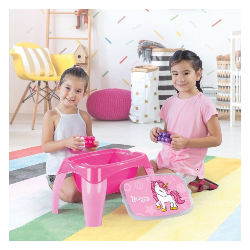 Dolu Unicorn Activity Table + 30 blokke pink