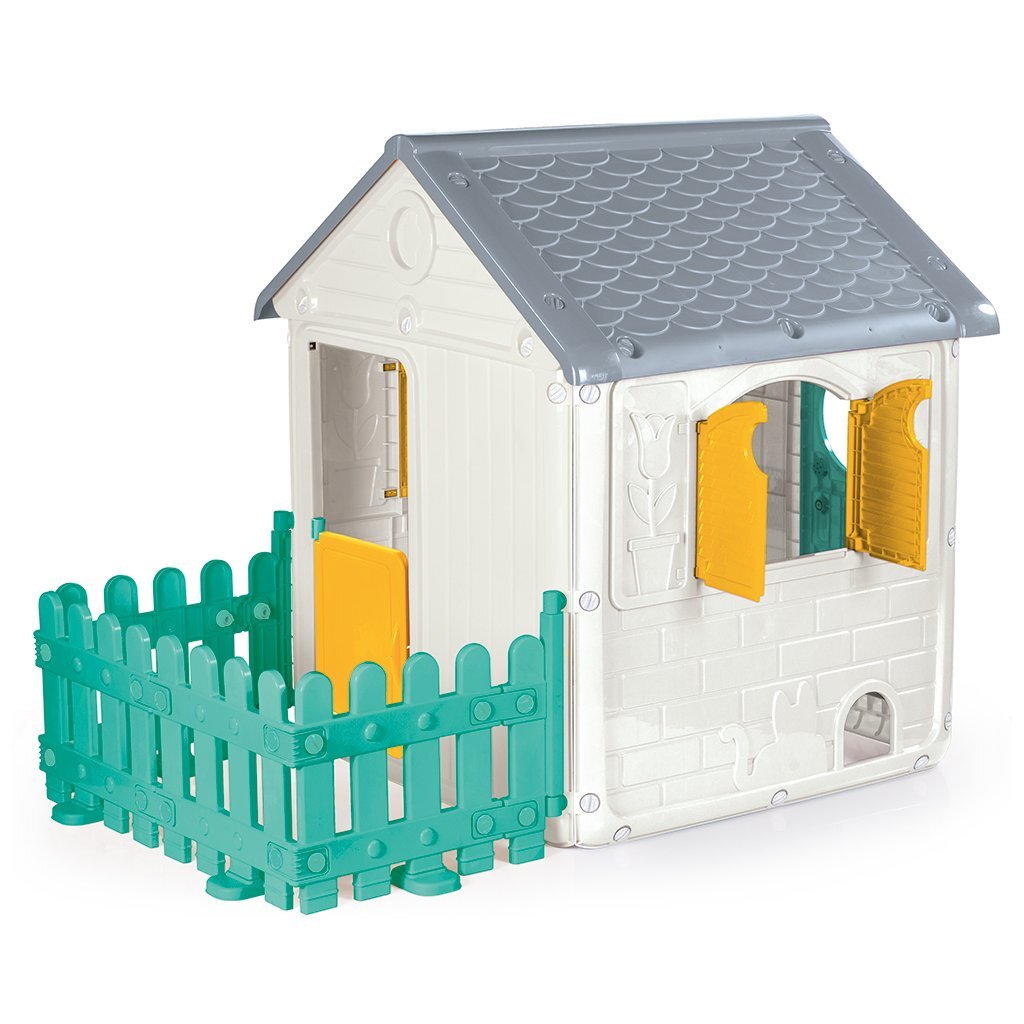 Dolu Spillhaus 122,5x104x156 cm + Toun wäiss gréng gro giel