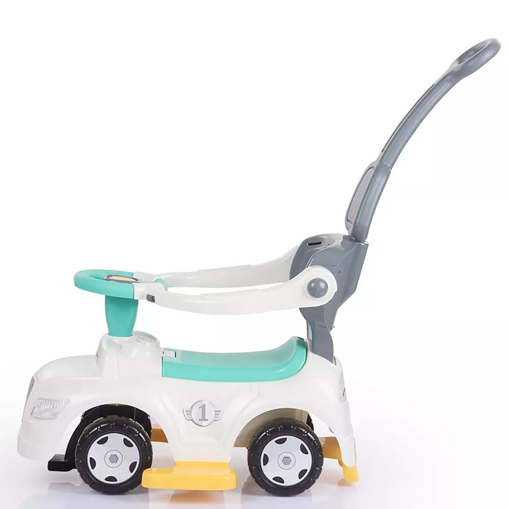 Carro de passeio Dolu 3 em 1 com alça + buzina branco azul cinza amarelo