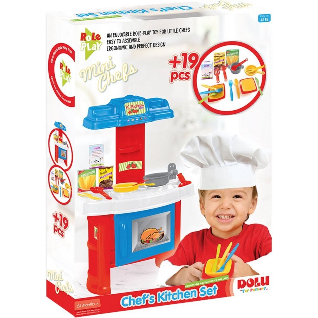 Dolu Chef's Kitchen Spielzeugküche 19-teilig