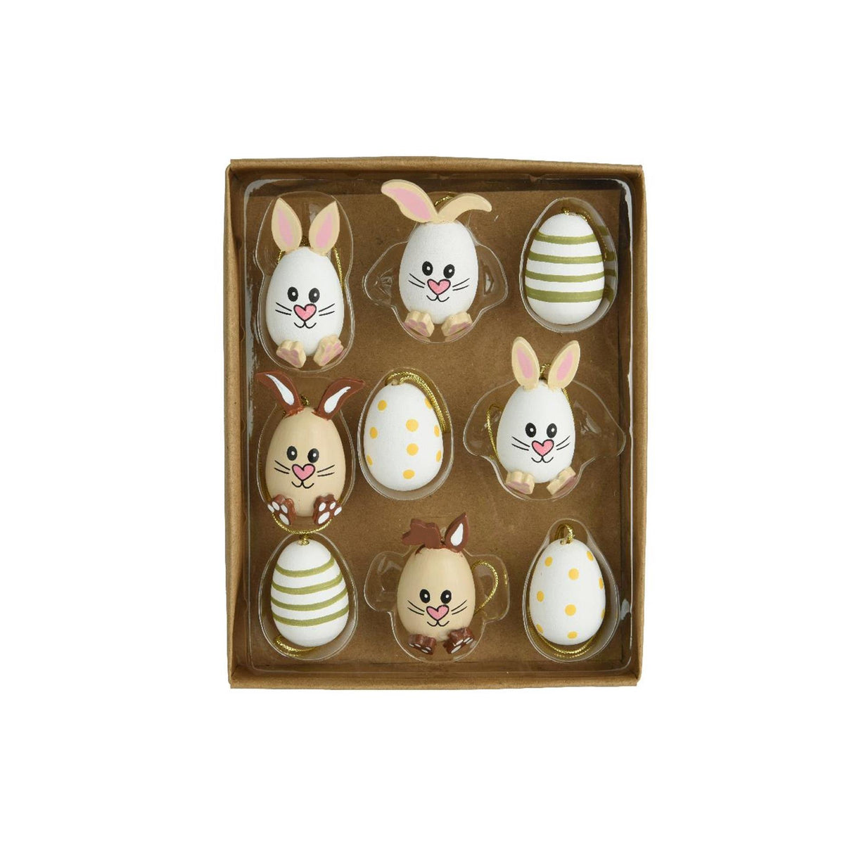 Decoris hangdeco ei 9-delig hout ø2xh4,5cm