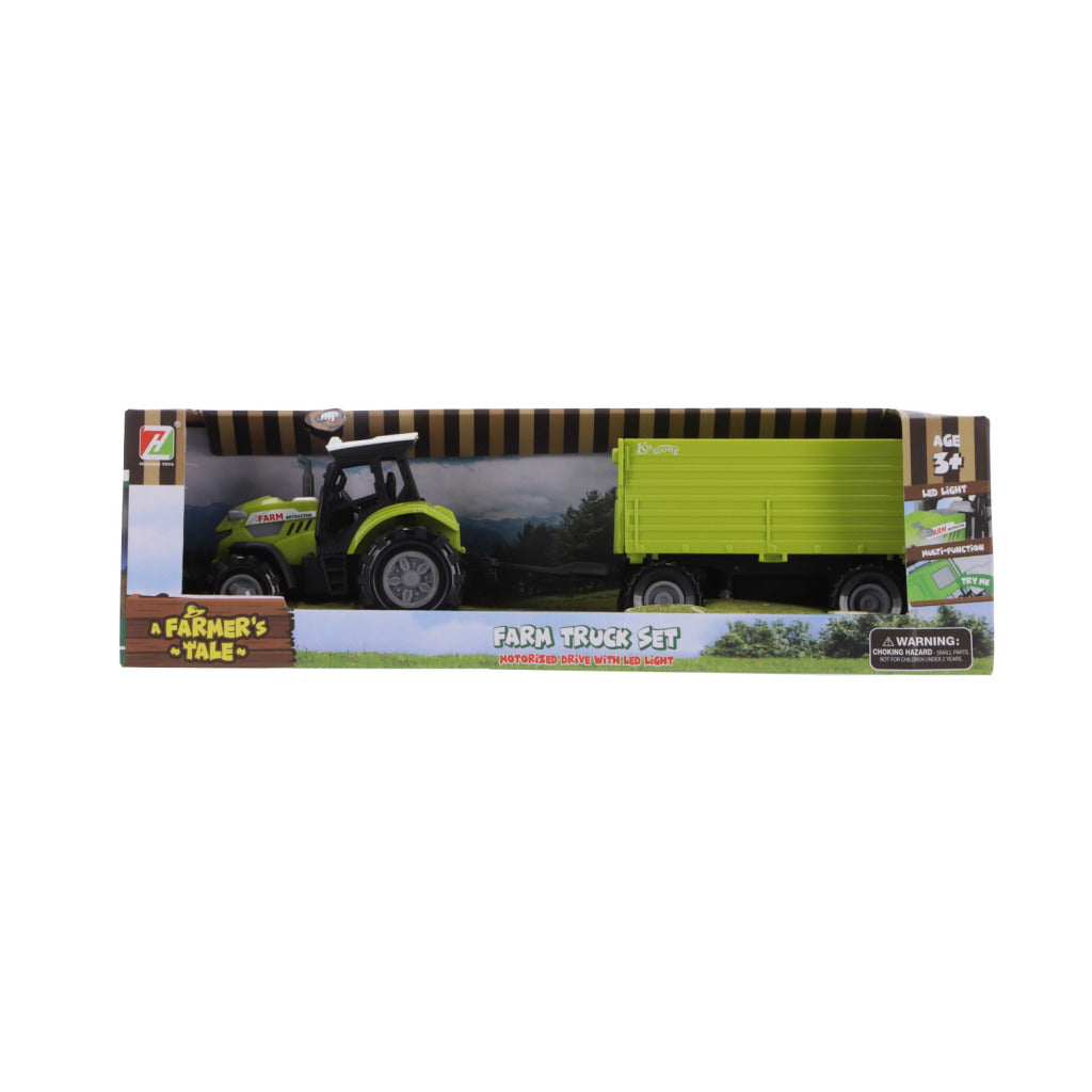 Aner Marken Traktor mat Trailer + Liicht an Toun